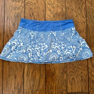 Lululemon Blue & White Tennis Skirt